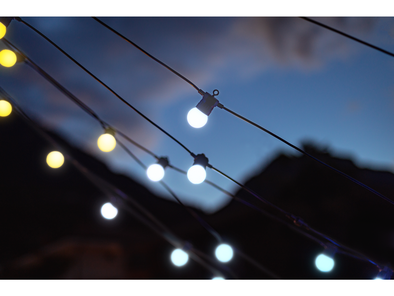 Twinkly Festoon – 20 App-controlled Warm to Cool White LEDs. 10 Meters. Black Wire.