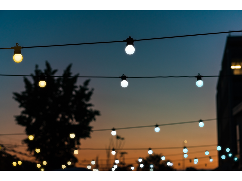 Twinkly Festoon – 20 App-controlled Warm to Cool White LEDs. 10 Meters. Black Wire.