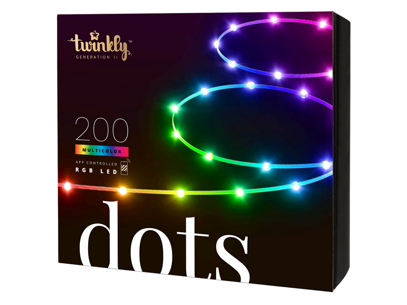 Twinkly Dots – 200 App-controlled RGB LEDs. 10 Meters. Clear Wire.