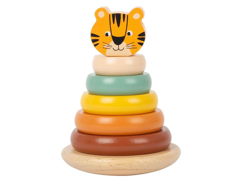 Small Foot - Wooden Stacking Tower Safari Tiger 7