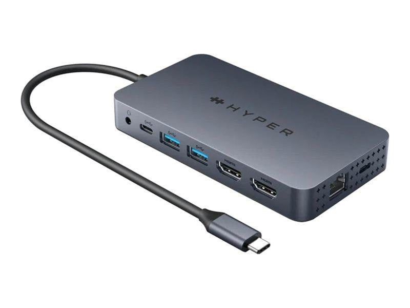 Hyper Drive HDM1HBUGL - docking station - USB-C - 2 x HDMI - GigE