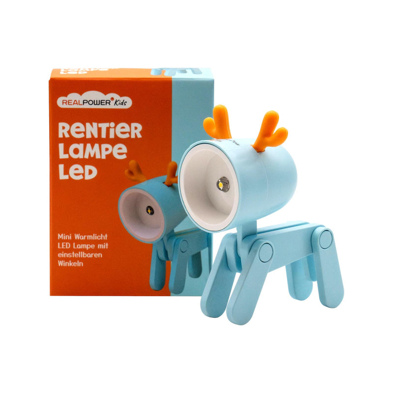 RealPower LED-Tier Taschenlampe Blaues Rentier