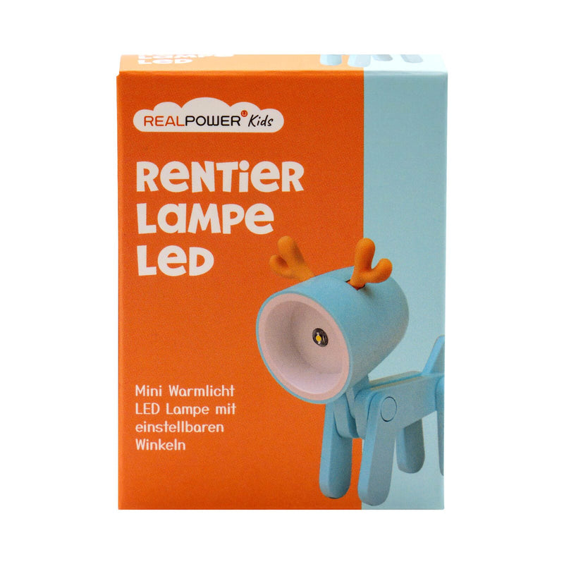 RealPower LED-Tier Taschenlampe Blaues Rentier
