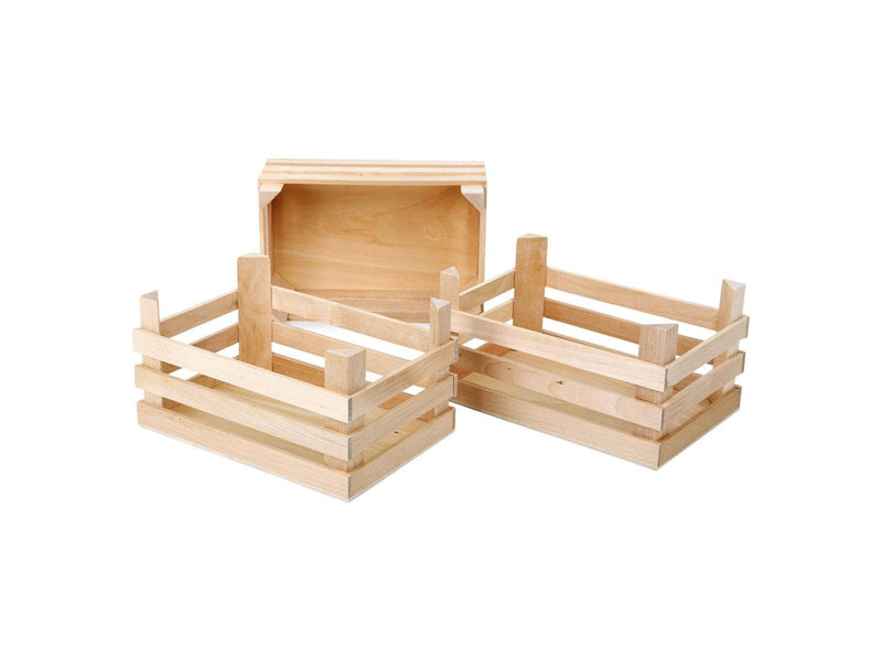Small Foot - Wooden Crates Large 18x12x9.5cm Set of 3