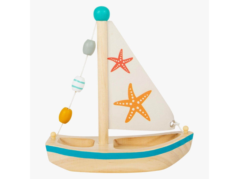 Small Foot - Bath Toy Wooden Sailboat Starfish