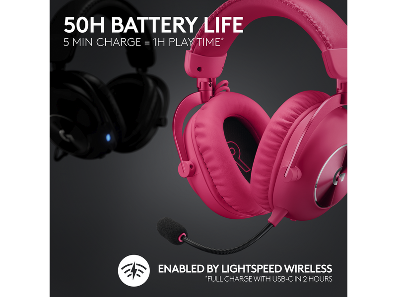Logitech G PRO X 2 - LIGHTSPEED Wireless Gaming Headset - Rot