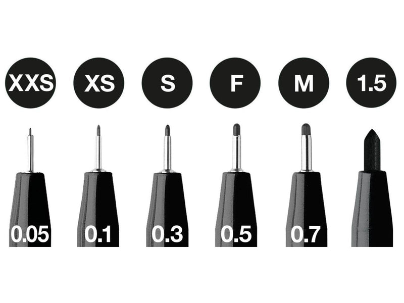 Faber Castell 6 Pitt Artist Pens Black