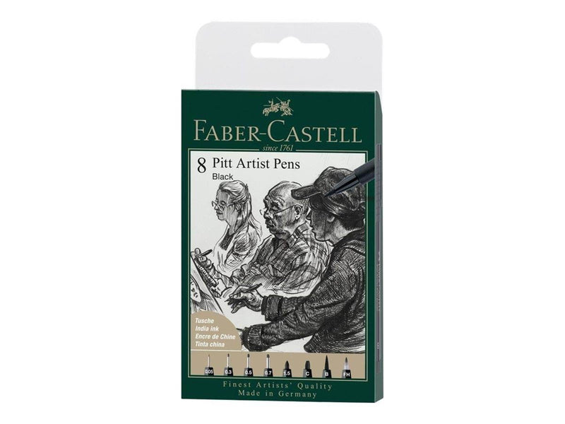 Faber Castell 8 Pitt Artist Pens Black