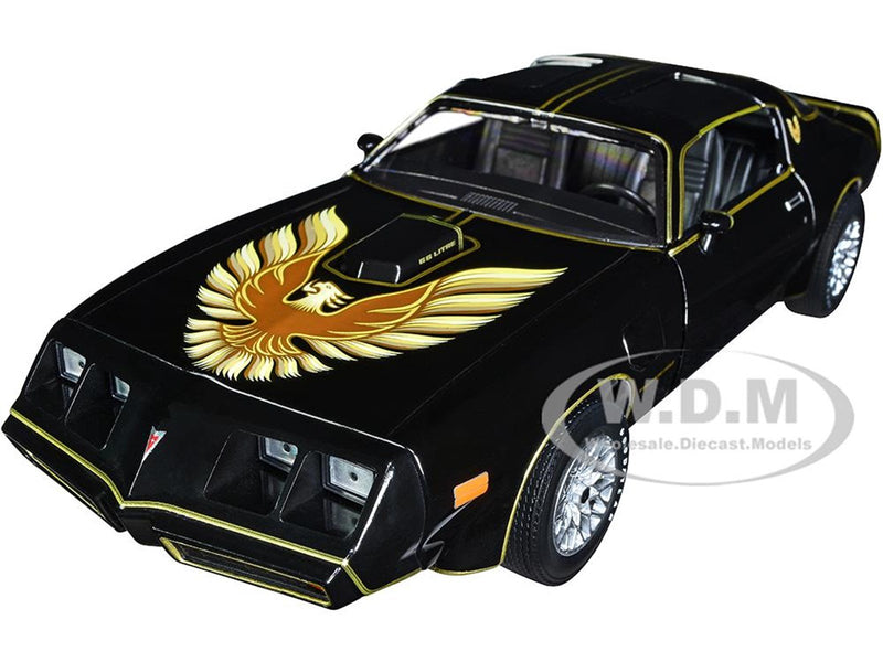 Greenlight 1979 Pontiac Firebird TA Trans Am Black with Hood Phoenix Rocky II 1979 Movie 1:24 Scale Diecast Model Car