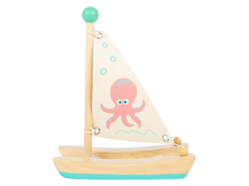 Small Foot - Bath Toy Wooden Catamaran Octopus