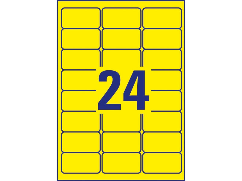 Avery Coloured removable labels yellow