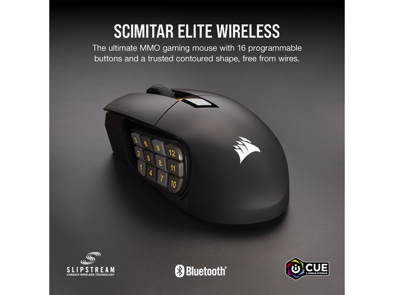 Corsair SCIMITAR ELITE WIRELESS Gaming Mouse - Maus (Schwarz)