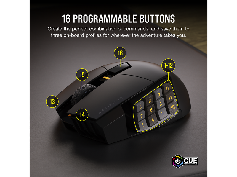 Corsair SCIMITAR ELITE WIRELESS Gaming Mouse - Maus (Schwarz)
