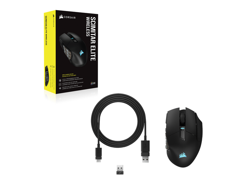 Corsair SCIMITAR ELITE WIRELESS Gaming Mouse - Maus (Schwarz)