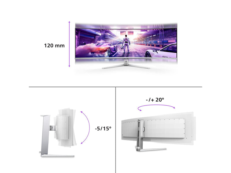 49" Philips Evnia 8000 49M2C8900L - 5120x1440 - 144Hz - QD-OLED - 90W USB-C - KVM switch
