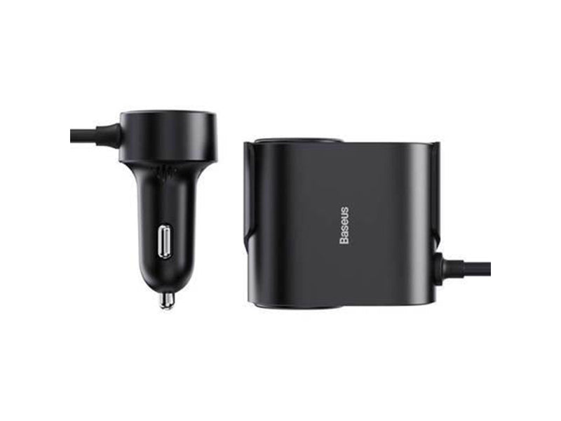 Baseus High Efficiency Pro 1-for-2 Car Cigarette Lighter  30W (Black)
