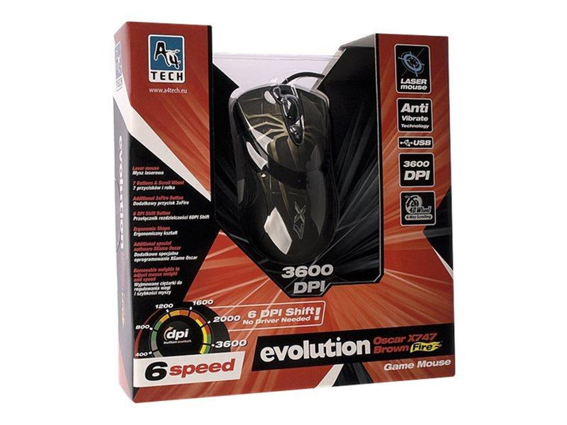A4Tech EVO XGame Laser Oscar X747 Brown Fire - Maus ()