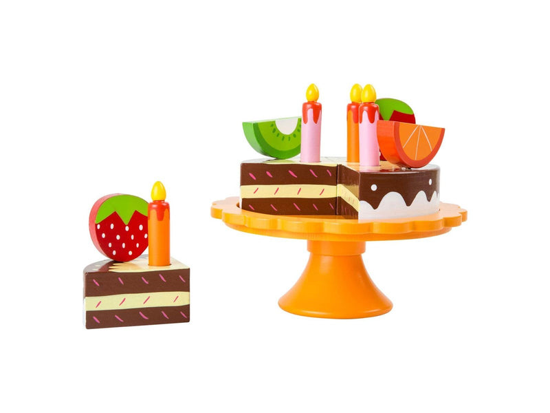 Small Foot - Wooden Cut and Play Food Birthday Cak