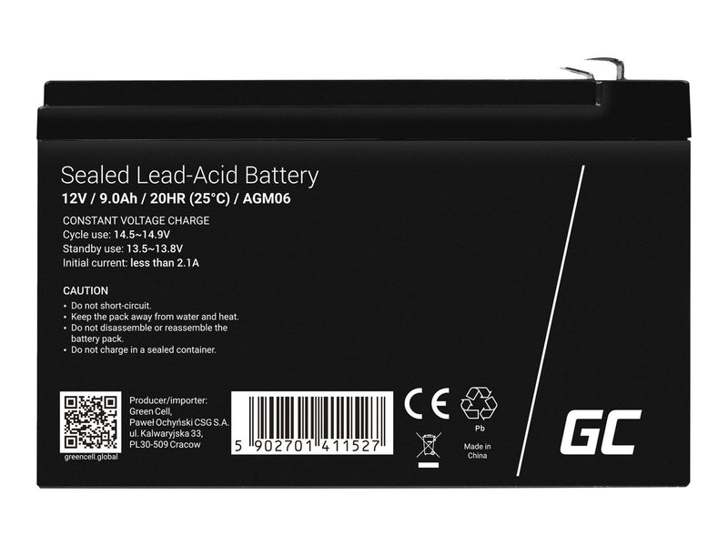 Green Cell AGM06 AGM 12V/9Ah Gel Deep Cycle