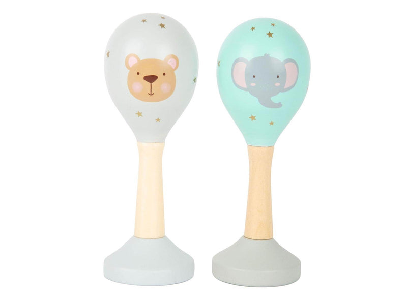 Small Foot - Wooden Baby Rattle Maracas Animal Set of 2