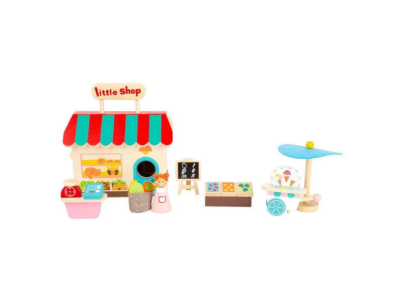 Small Foot - Wooden Take-along Play Shop Poppenhuis 15dlg.