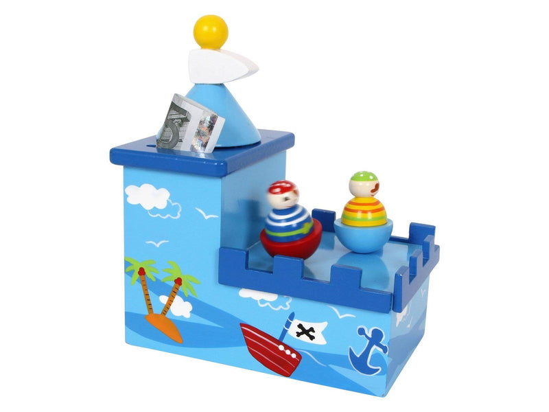Small Foot - Wooden Music Box and Piggy Bank Pirate