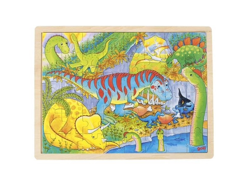 Goki Wooden Jigsaw Puzzle - Dinosaurs 48pcs. Holz