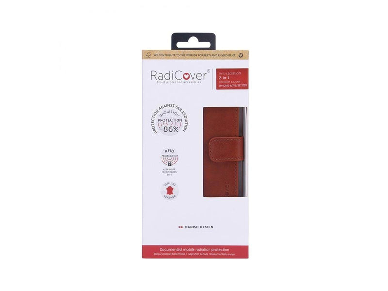 Radicover Radiationprotection Wallet Leather iPhone 6/7/8 - Brown