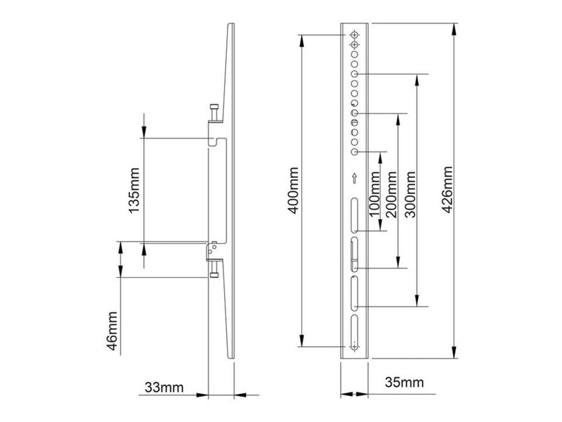 Multibrackets M Pro Series - Fixed Arms 400mm 30 kg