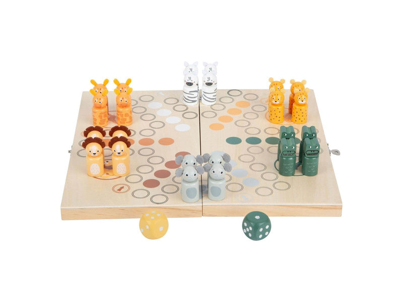 Small Foot - Wooden Ludo Game Safari - 6 Players
