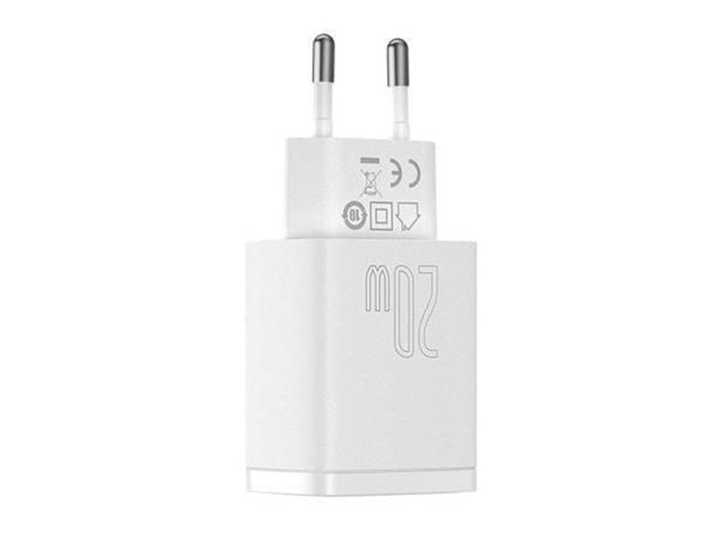 Baseus Compact Quick Charger USB USB-C 20W (white)