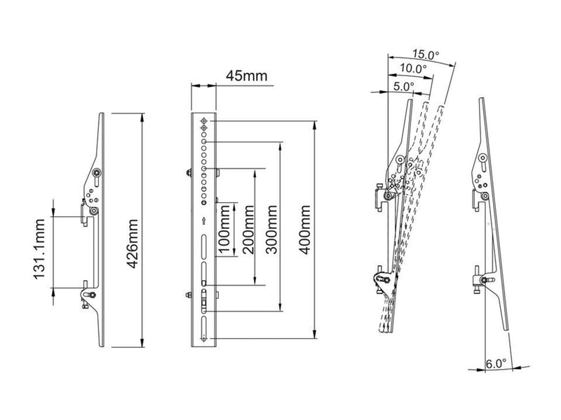 Multibrackets M Pro Series - Tilt Arms 400mm 30 kg