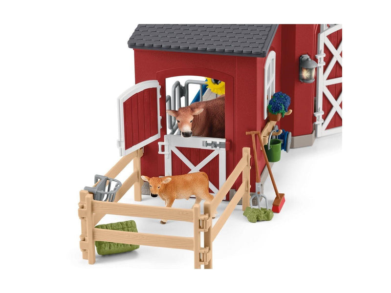 Schleich Rote Scheune mit Tieren und Zubehör