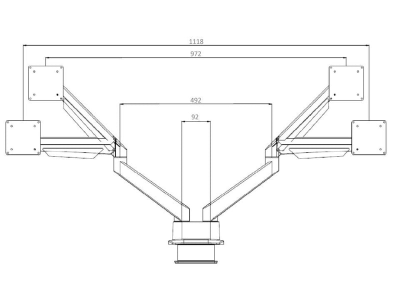 Multibrackets M VESA Gas Lift Arm Dual Side by Side Black