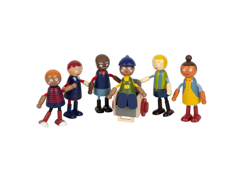Small Foot - Wooden Dollhouse Family with Wheelchair 6pcs.