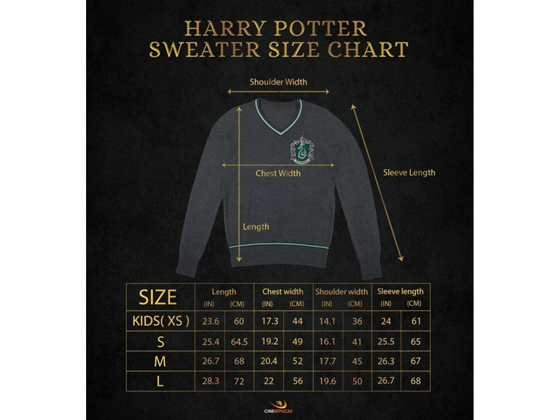 Harry Potter - Slytherin - Grey Knitted (Large) - Pullover