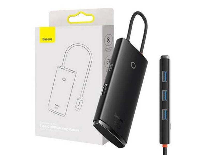 Baseus Lite Series Hub 5w1 USB-C to 3x USB 3.0 + USB-C + HDMI (black) USB-Hubs - USB 3.0 - 5 - Schwarz