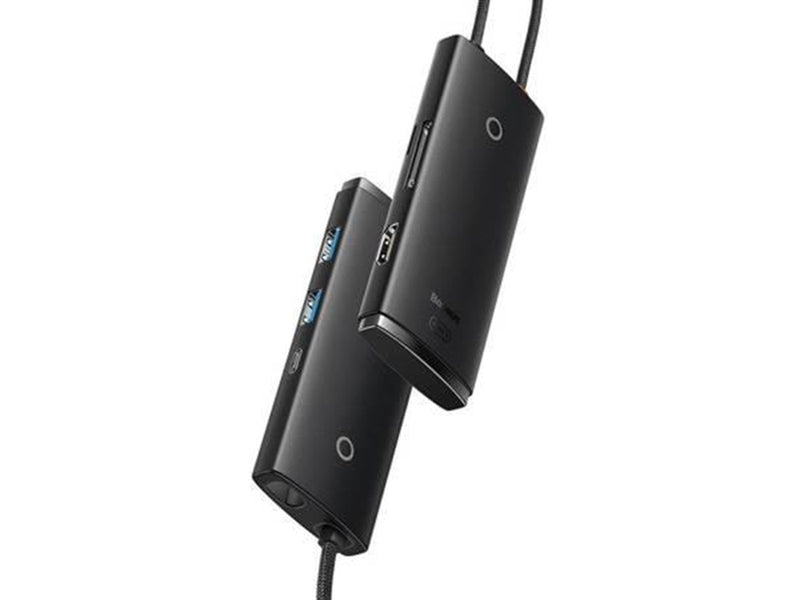 Baseus Lite Series Hub 6w1 USB-C to 2x USB 3.0 + USB-C + HDMI + SD/TF (black) USB-Hubs - USB 3.0 - 6 - Schwarz