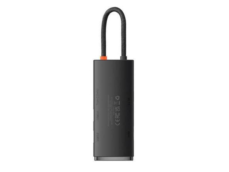 Baseus Lite Series Hub 6w1 USB-C to 2x USB 3.0 + USB-C + HDMI + SD/TF (black) USB-Hubs - USB 3.0 - 6 - Schwarz