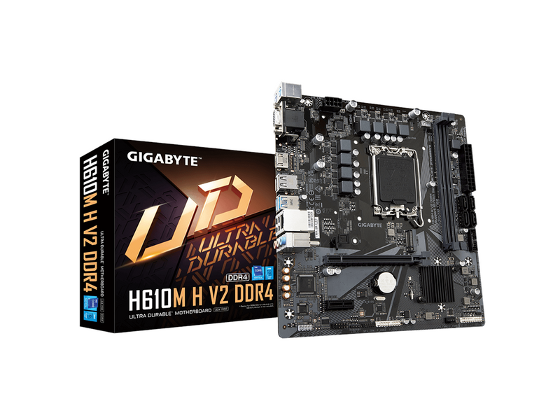 GIGABYTE H610M H V2 DDR4 Mainboard - Intel H610 - Intel LGA1700 socket - DDR4 RAM - Micro-ATX