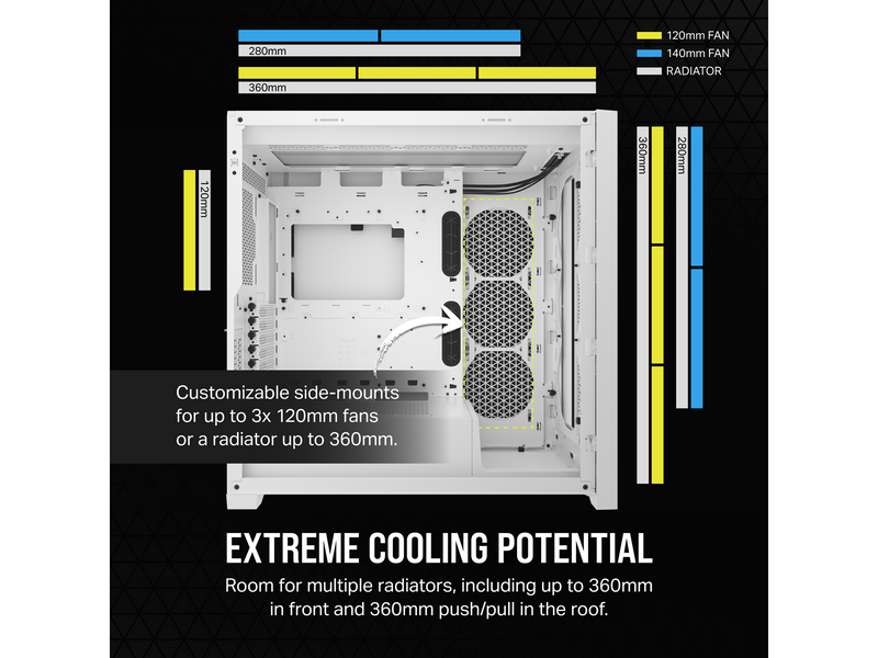 Corsair 5000D CORE AIRFLOW TG - White - Gehäuse - Miditower - Weiß