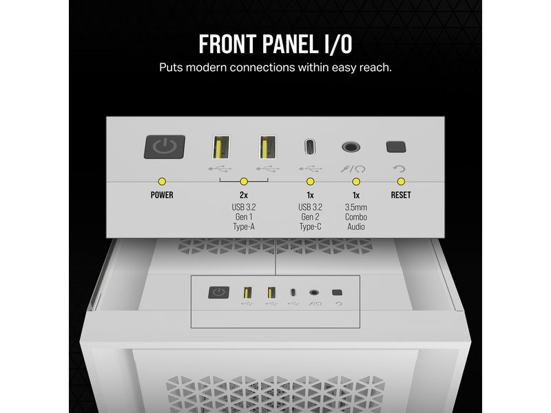 Corsair 5000D CORE AIRFLOW TG - White - Gehäuse - Miditower - Weiß