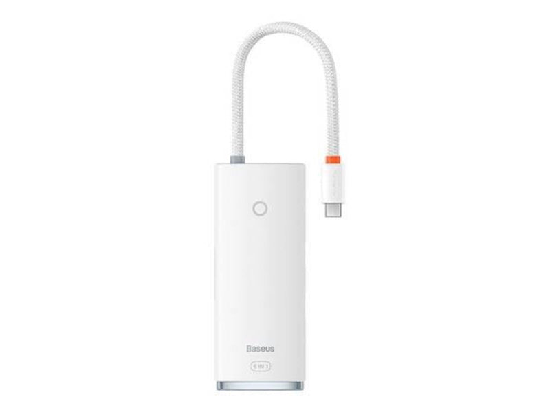Baseus Lite Series Hub 6w1 USB-C to 2x USB 3.0 + USB-C PD + HDMI + SD/TF (white) USB-Hubs - USB 3.0 - 5 - Weiß