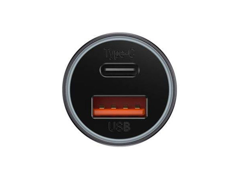 Baseus Car charger  Golden Contactor Max USB + USB-C 60W (grey)