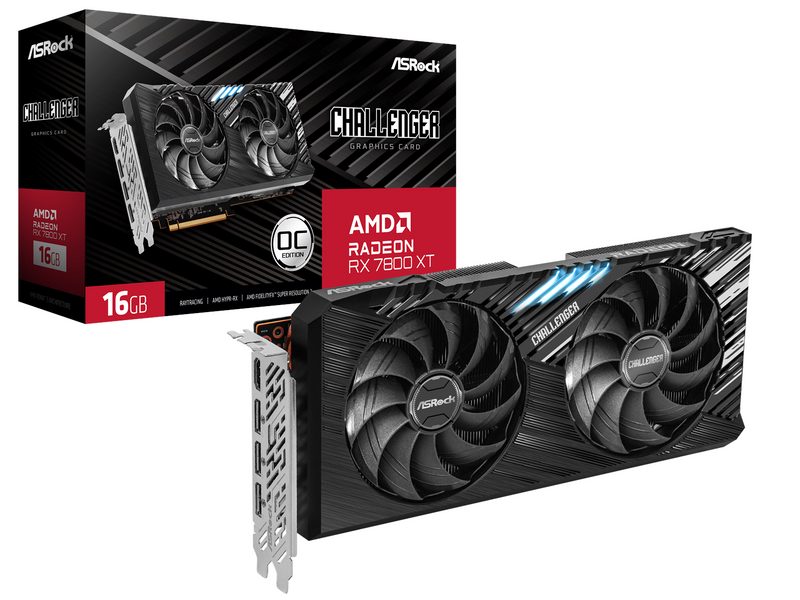 ASRock Radeon RX 7800 XT Challenger OC - 16GB GDDR6 RAM - Grafikkarte