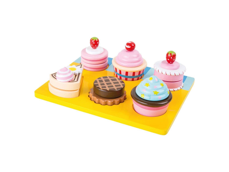Small Foot - Wooden Play Food Cupcakes and Cake Set 13dlg.