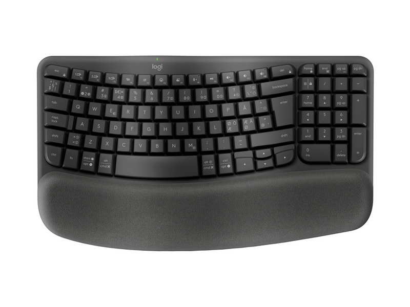 Logitech Wave Keys for Business - Graphite - ND - Ergonomische Tastatur - Nordisch - Schwarz