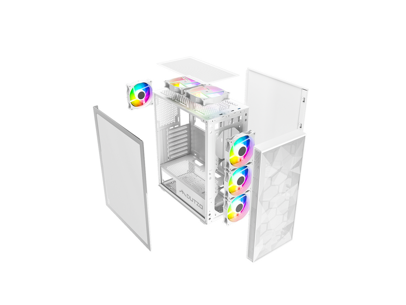 DUTZO C330 TG RGB - Gehäuse - Miditower - Weiß