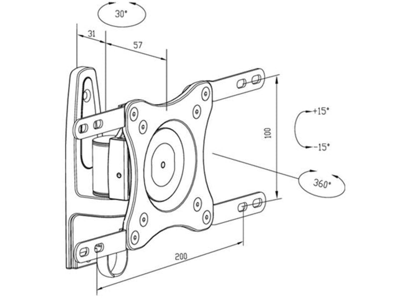 Multibrackets M VESA Flexarm 360 in Silver 75x75/more