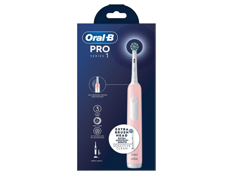 Oral-B Elektrische Zahnbürste Pro1 Pink + Extra Brush Head